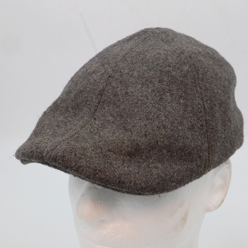 Woolrich Flat Cap Mens Medium Grey Wool Blend Buffalo Plaid Lined Ivy Hat‎